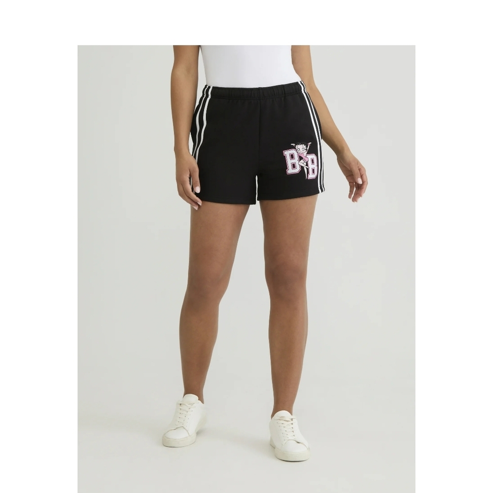 💗Betty Boop Black Shorts with White Stripes NWOT